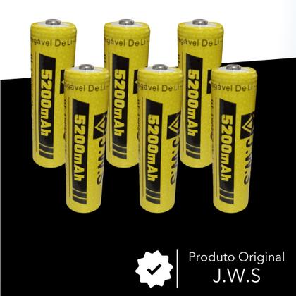 Imagem de Kit 6 Baterias Recarregáveis 18650 5200mAh 3.7V para Lanternas Alta Performance