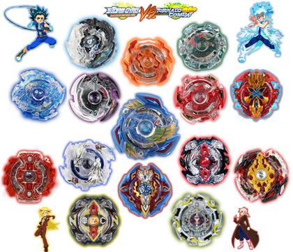 Imagem de Kit 6 Beyblade Burst + 6 Lançadores + 3 Suporte Grip