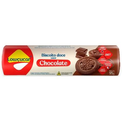 Imagem de Kit 6 biscoito doce diet zero lactose chocolate 95g lowçucar