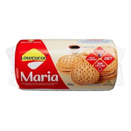 Imagem de Kit 6 biscoito doce diet zero lactose maria 110g lowçucar