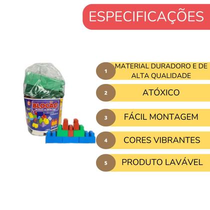 Imagem de Kit 6 Blocão De Montar 360 Peças Grandes Criativo Didático