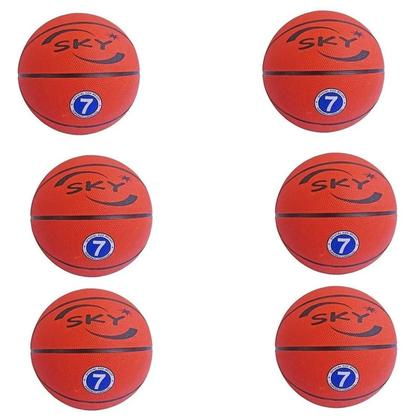Imagem de Kit 6 Bola de Basquete Com Bico P/ Encher Tamanho Oficial N 7