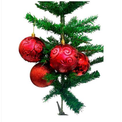 Imagem de Kit 6 Bola Decorada Print Mix 10Cm C/6Pcs Vermelha Magizi