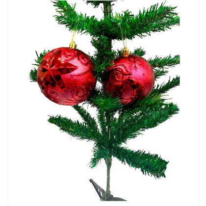 Imagem de Kit 6 Bola Decorada Print Mix 10Cm C/6Pcs Vermelha Magizi