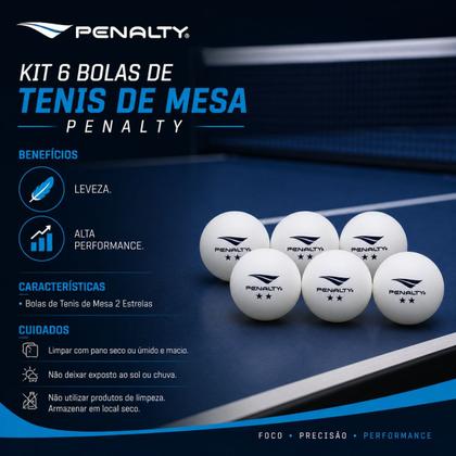 Imagem de Kit 6 Bolas de Tenis de Mesa Penalty