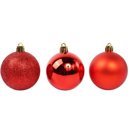 Imagem de Kit 6 Bolas Grande Vermelhas Decoração Para Árvore Natal 8Cm