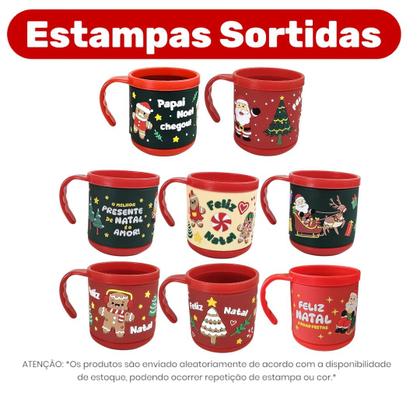 Imagem de Kit 6 Bonecos De Neve Natal Roupinha Com 6 Canecas 200ml