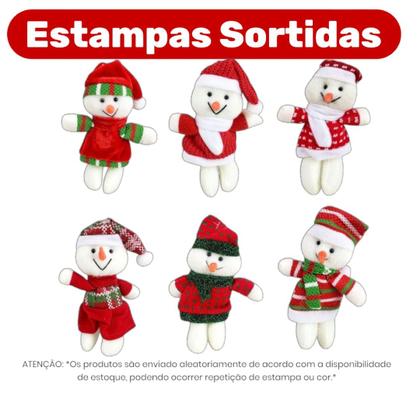 Imagem de Kit 6 Bonecos De Neve Natal Roupinha Com 6 Canecas 200ml