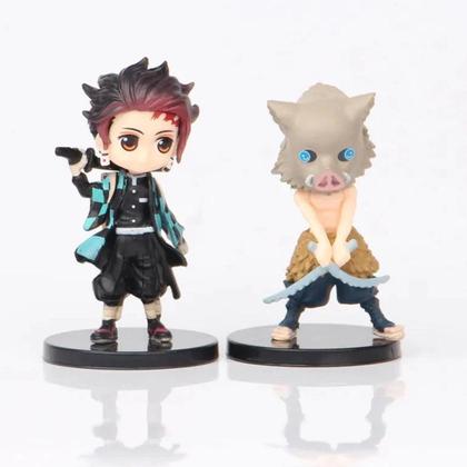 Imagem de Kit 6 Bonecos em Miniatura Figures Kimetsu no Yaiba Demon Slayer Caçadores Tanjiro Nezuko Tomioka