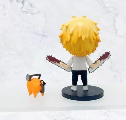 Imagem de Kit 6 bonecos miniatura chainsaw man anime denji power pochita 11cm