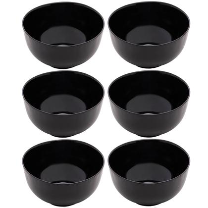 Imagem de Kit 6 Bowls de Vidro 700ml Cumbucas Preto Tigela Sopa Saladas Caldos Sobremesas Opalino Lyor