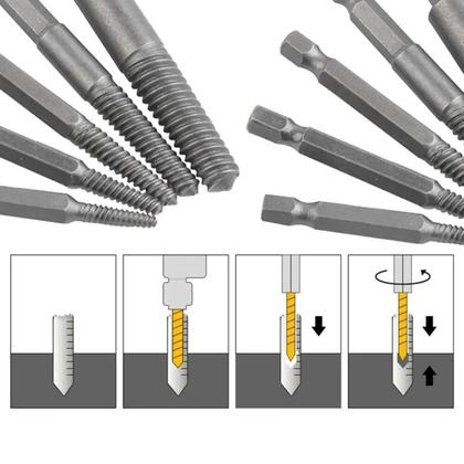 Imagem de Kit 6 Broca Rosca Furadeira Parafusadeira Parafuso Quebrado