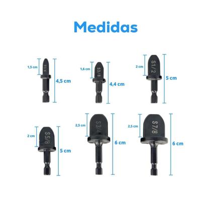 Imagem de Kit 6 Brocas Alargador De Tubo Para Parafusadeira/furadeira