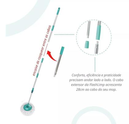 Imagem de Kit 6 Cabo Extensor Para Mop Giratório Flash Limp