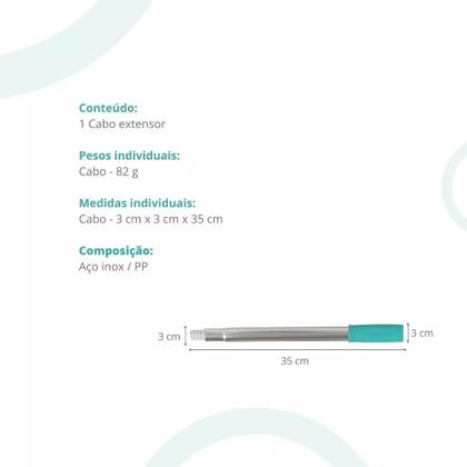 Imagem de Kit 6 Cabo Extensor Para Mop Giratório Flash Limp
