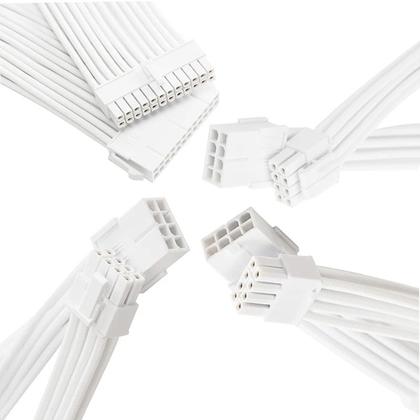 Imagem de Kit 6 cabo sleeved full white extensor 1x24p 2x4+4p 3x6+2p