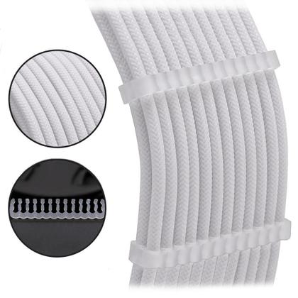 Imagem de Kit 6 cabo sleeved full white extensor 1x24p 2x4+4p 3x6+2p