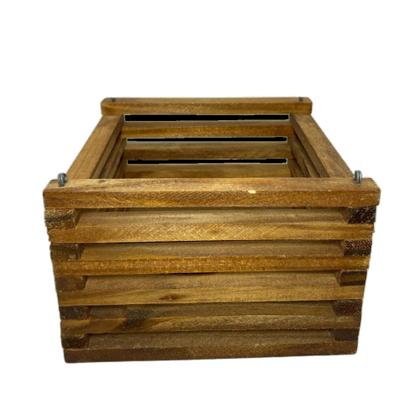 Imagem de kit 6 Cachepô Madeira Orquídea Flores Quadrado P 15,5 X 15,5 X 9