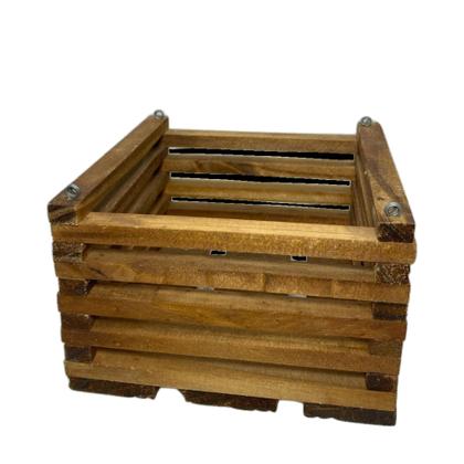 Imagem de kit 6 Cachepô Madeira Orquídea Flores Quadrado P 15,5 X 15,5 X 9