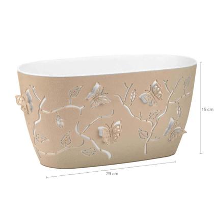 Imagem de Kit 6 Cachepots Floreira de Mesa 4,1L Conjunto de Vasos para Plantas Borboletas 3D Plasvale