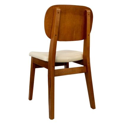 Imagem de Kit 6 Cadeira de Jantar em Madeira Maciça com Assento material sintético Bege Melissa