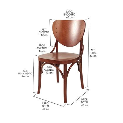 Imagem de Kit 6 Cadeira de Madeira Curvada Clássica Eduarda Pinhão