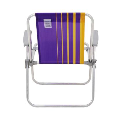Imagem de Kit 6 Cadeira de Praia Camping Alumínio Samoa Roxo Tramontina
