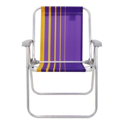 Imagem de Kit 6 Cadeira de Praia Camping Alumínio Samoa Roxo Tramontina