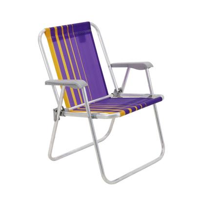 Imagem de Kit 6 Cadeira de Praia Camping Alumínio Samoa Roxo Tramontina