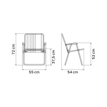 Imagem de Kit 6 Cadeira de Praia Camping Alumínio Samoa Roxo Tramontina