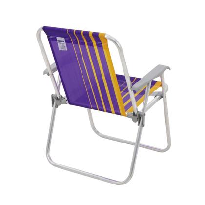 Imagem de Kit 6 Cadeira de Praia Camping Alumínio Samoa Roxo Tramontina