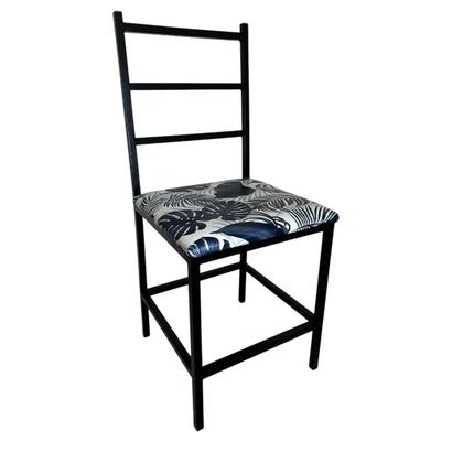 Imagem de Kit 6 Cadeiras Ana Industrial para Cozinha e Área de Lazer Assento Azul Floral