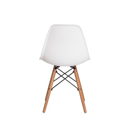 Imagem de Kit 6 Cadeiras Com Encosto Para Mesa De Jantar Cozinha Charles Eames Eiffel Base Madeira Wood Preta