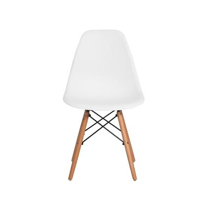 Imagem de Kit 6 Cadeiras Com Encosto Para Mesa De Jantar Cozinha Charles Eames Eiffel Base Madeira Wood Preta