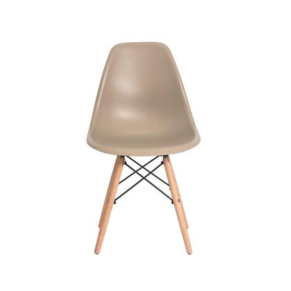 Imagem de Kit 6 Cadeiras Com Encosto Para Mesa De Jantar Cozinha Charles Eames Eiffel Base Madeira Wood Preta