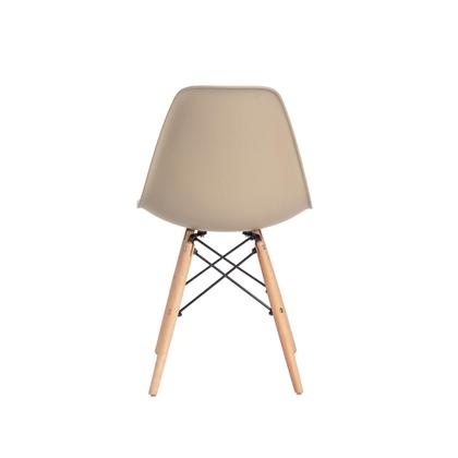 Imagem de Kit 6 Cadeiras Com Encosto Para Mesa De Jantar Cozinha Charles Eames Eiffel Base Madeira Wood Preta