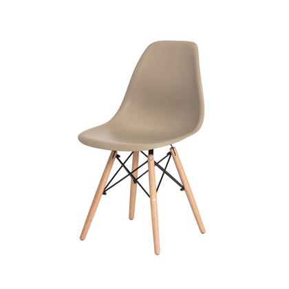 Imagem de Kit 6 Cadeiras Com Encosto Para Mesa De Jantar Cozinha Charles Eames Eiffel Base Madeira Wood Preta