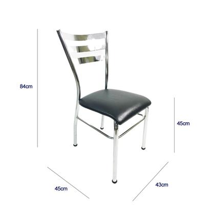 Imagem de Kit 6 Cadeiras de COZINHA com reforço cromada assento preto - Poltronas do Sul