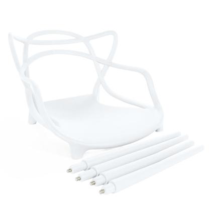 Imagem de Kit 6 Cadeiras de Jantar Allegra Prática Empilhável - Branco