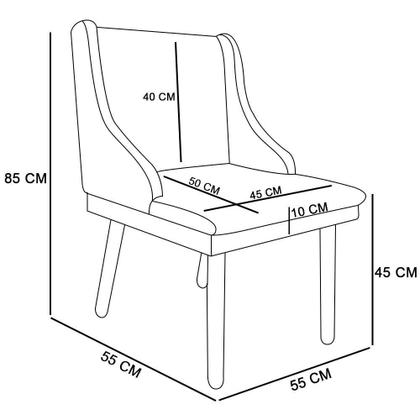 Imagem de Kit 6 Cadeiras de Jantar material sintético Pés Palito Preto