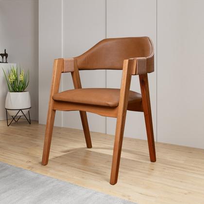 Imagem de Kit 6 Cadeiras de Madeira Maciça Tauari, Estofada e Braço com Corda Náutica Bélgica Espresso Móveis