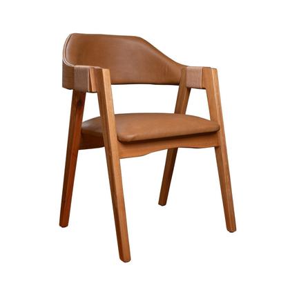 Imagem de Kit 6 Cadeiras de Madeira Maciça Tauari, Estofada e Braço com Corda Náutica Bélgica Espresso Móveis