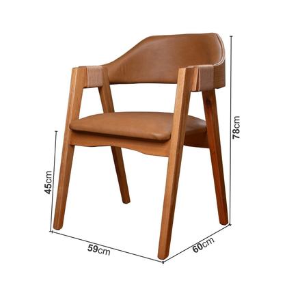 Imagem de Kit 6 Cadeiras de Madeira Maciça Tauari, Estofada e Braço com Corda Náutica Bélgica Espresso Móveis