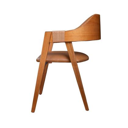 Imagem de Kit 6 Cadeiras de Madeira Maciça Tauari, Estofada e Braço com Corda Náutica Bélgica Espresso Móveis