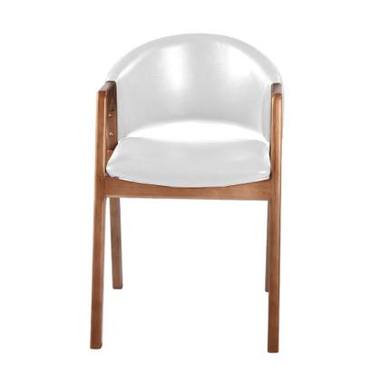 Imagem de Kit 6 Cadeiras Decorativa Sala de Jantar Luxo Larissa Facto Branco - Mozzelar