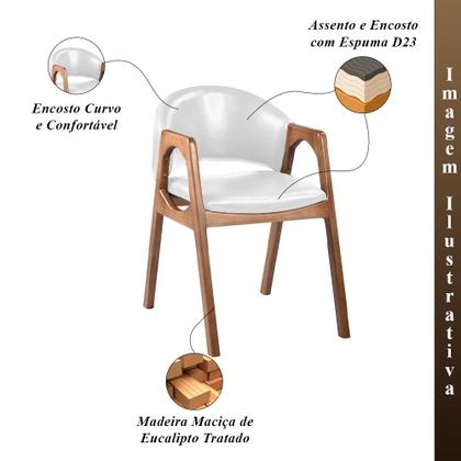 Imagem de Kit 6 Cadeiras Decorativa Sala de Jantar Luxo Larissa Facto Branco - Mozzelar