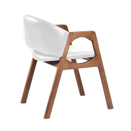 Imagem de Kit 6 Cadeiras Decorativa Sala de Jantar Luxo Larissa Facto Branco - Mozzelar