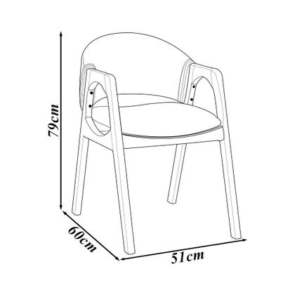 Imagem de Kit 6 Cadeiras Decorativa Sala de Jantar Luxo Larissa Facto Branco - Mozzelar