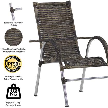 Imagem de Kit 6 Cadeiras e Mesa Vênus Para Área, Churrasco, Jardim Piscina Trama