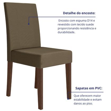 Imagem de Kit 6 Cadeiras Estofadas Lisa e Pés Mdf Josi